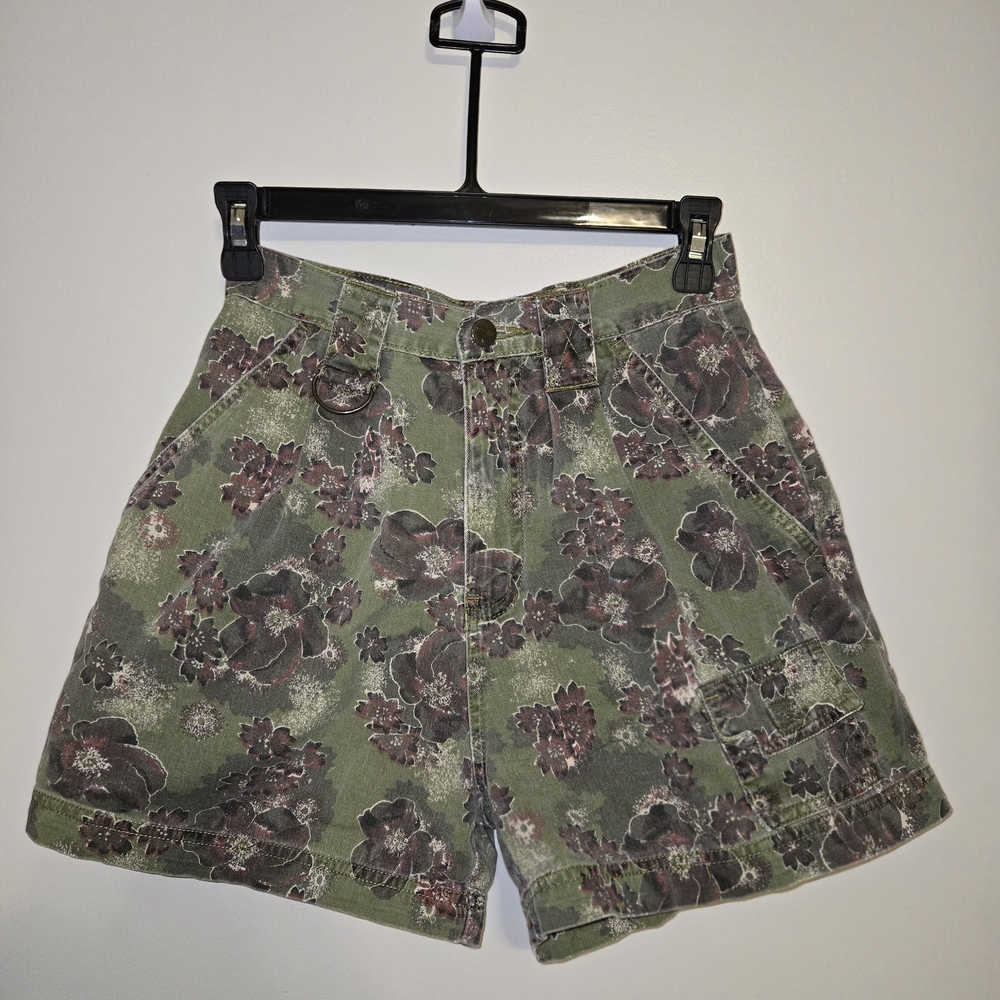 Womens Vintage Y2k Stefano Floral High Waist 100% Cotton Shorts  Size 4